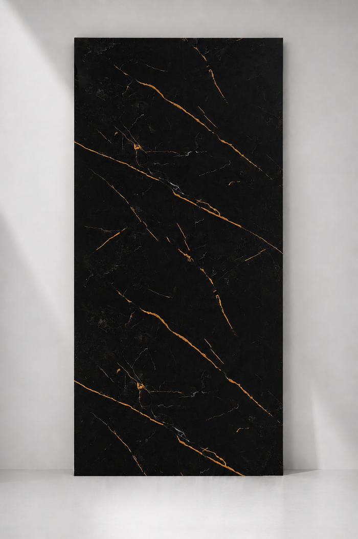 Black & Gold Vein Marble PVC Wall Panel
