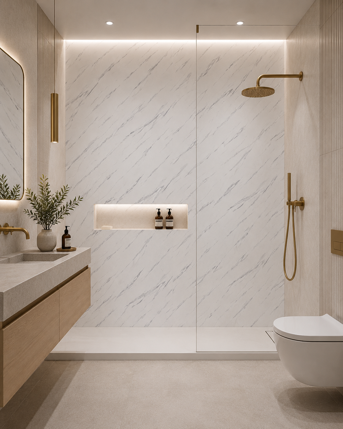 Frost White Marble PVC Wall Panel