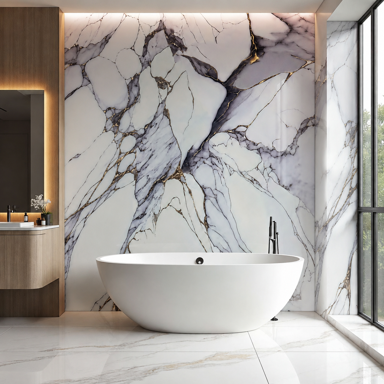 Amethyst Purple Marble PVC Wall Panel