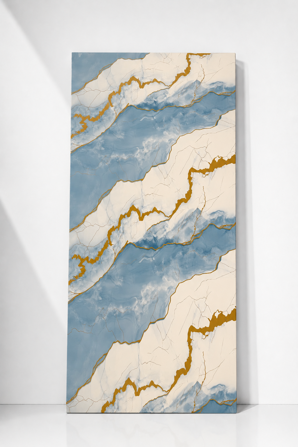 Ocean Blue & Gold Marble PVC Wall Panel
