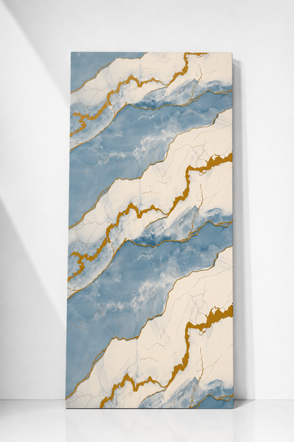 Ocean Blue & Gold Marble PVC Wall Panel