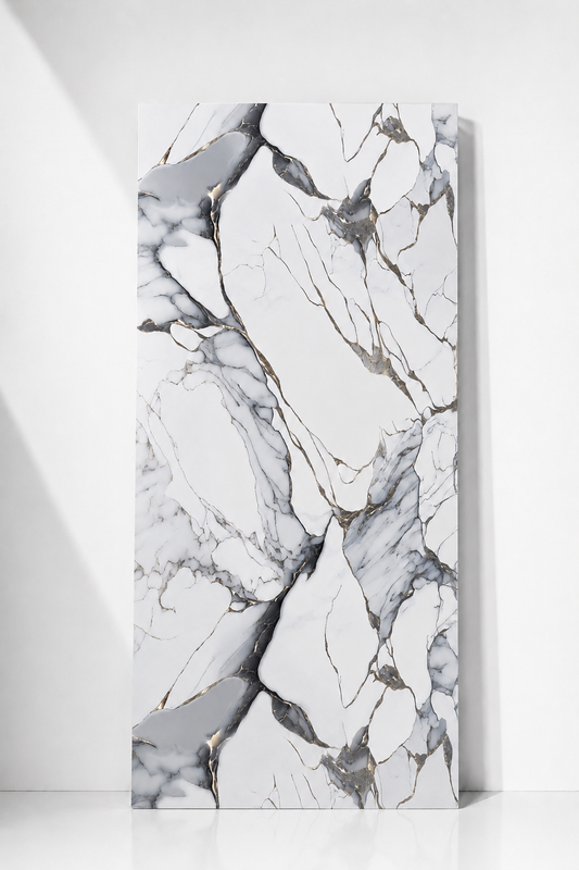 Calacatta White & Grey Marble PVC Wall Panel