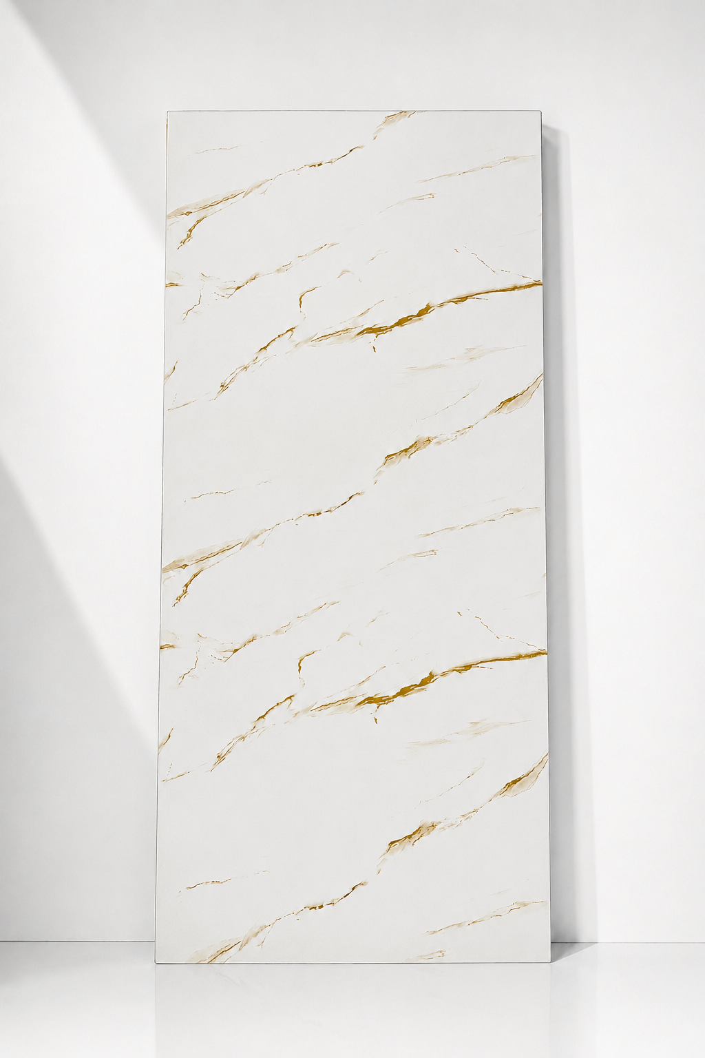White & Soft Gold Marble PVC Wall Panel