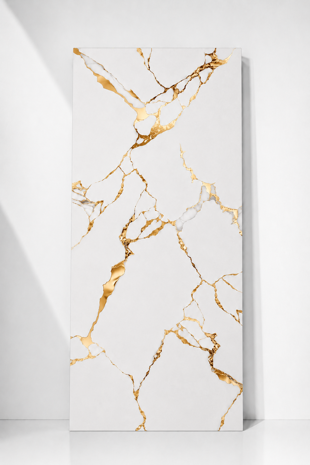 White & Bold Gold Marble PVC Wall Panel