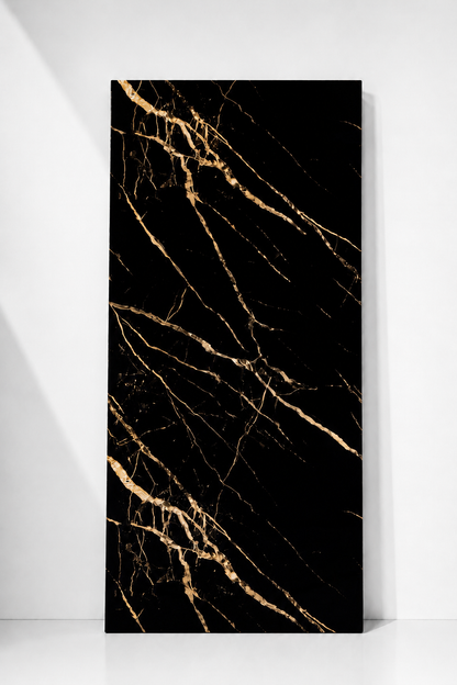 Black & Bold Gold Marble PVC Wall Panel
