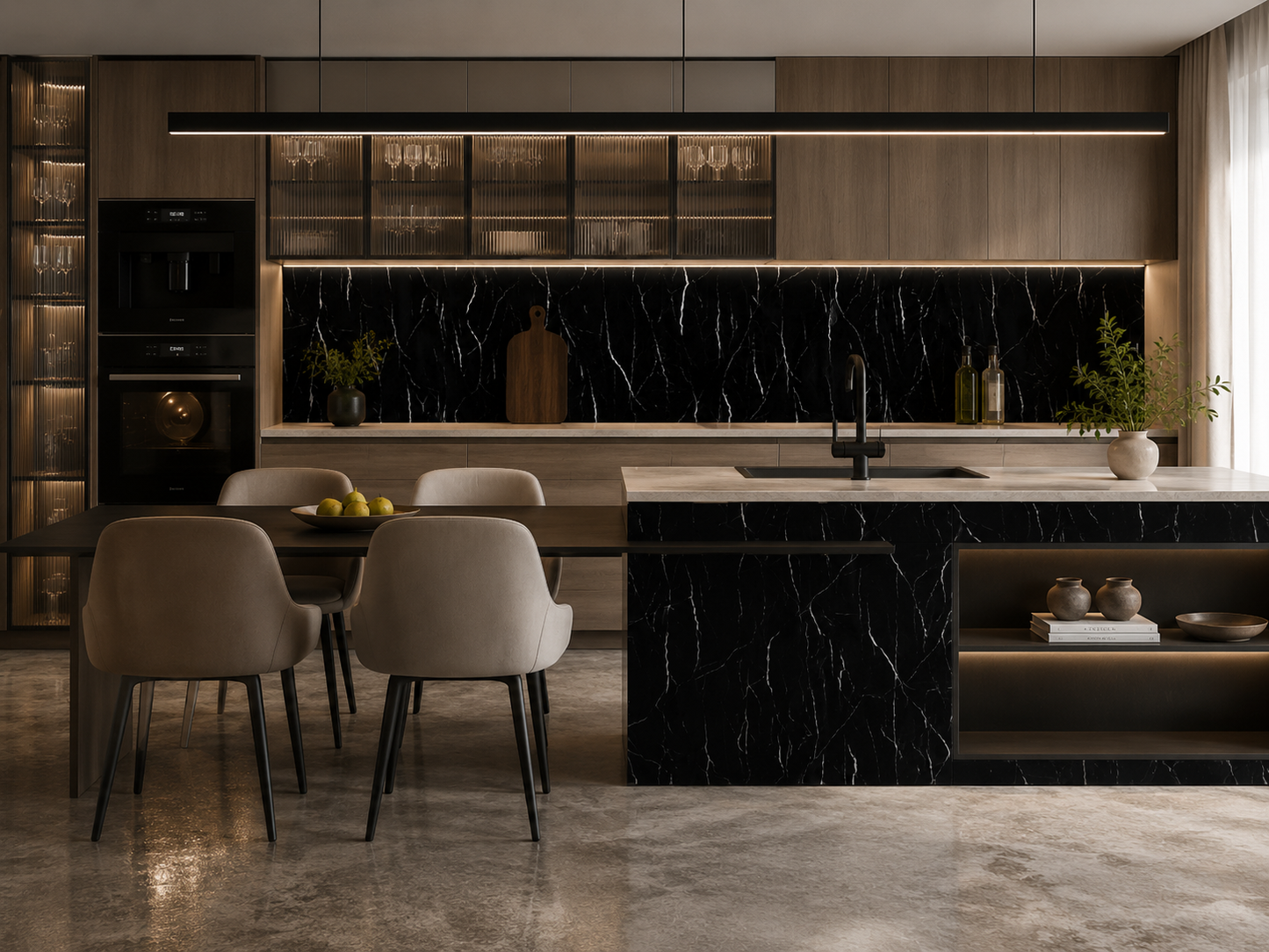 Nero Black Marble PVC Wall Panel