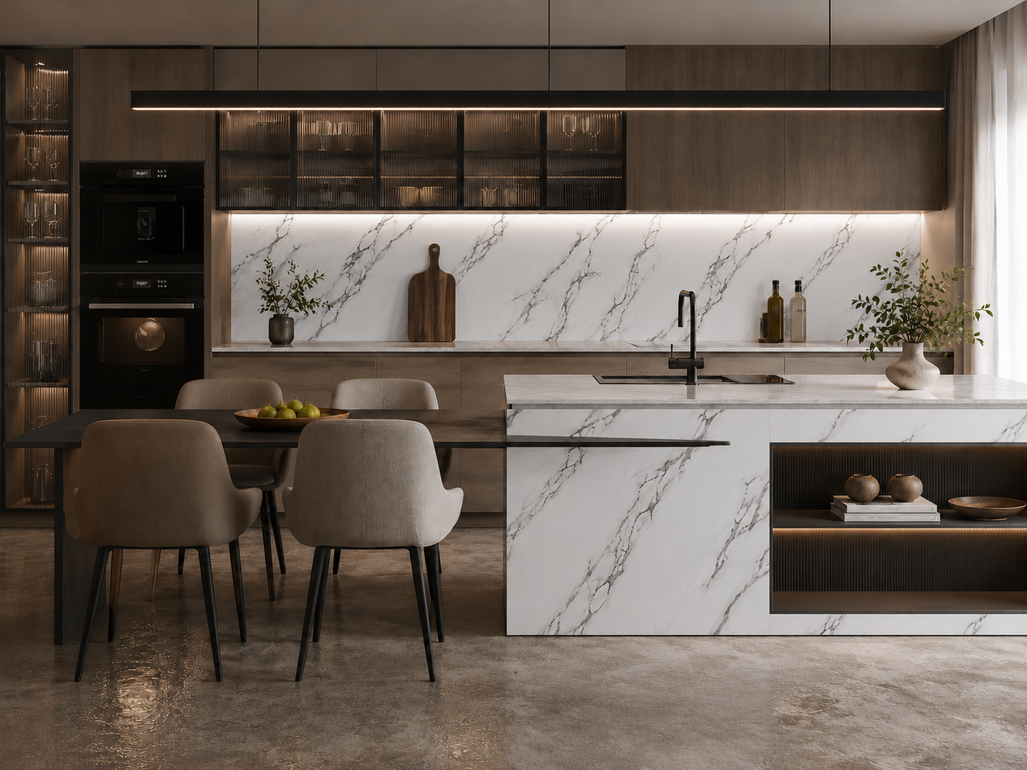 Carrara White & Grey Marble PVC Wall Panel