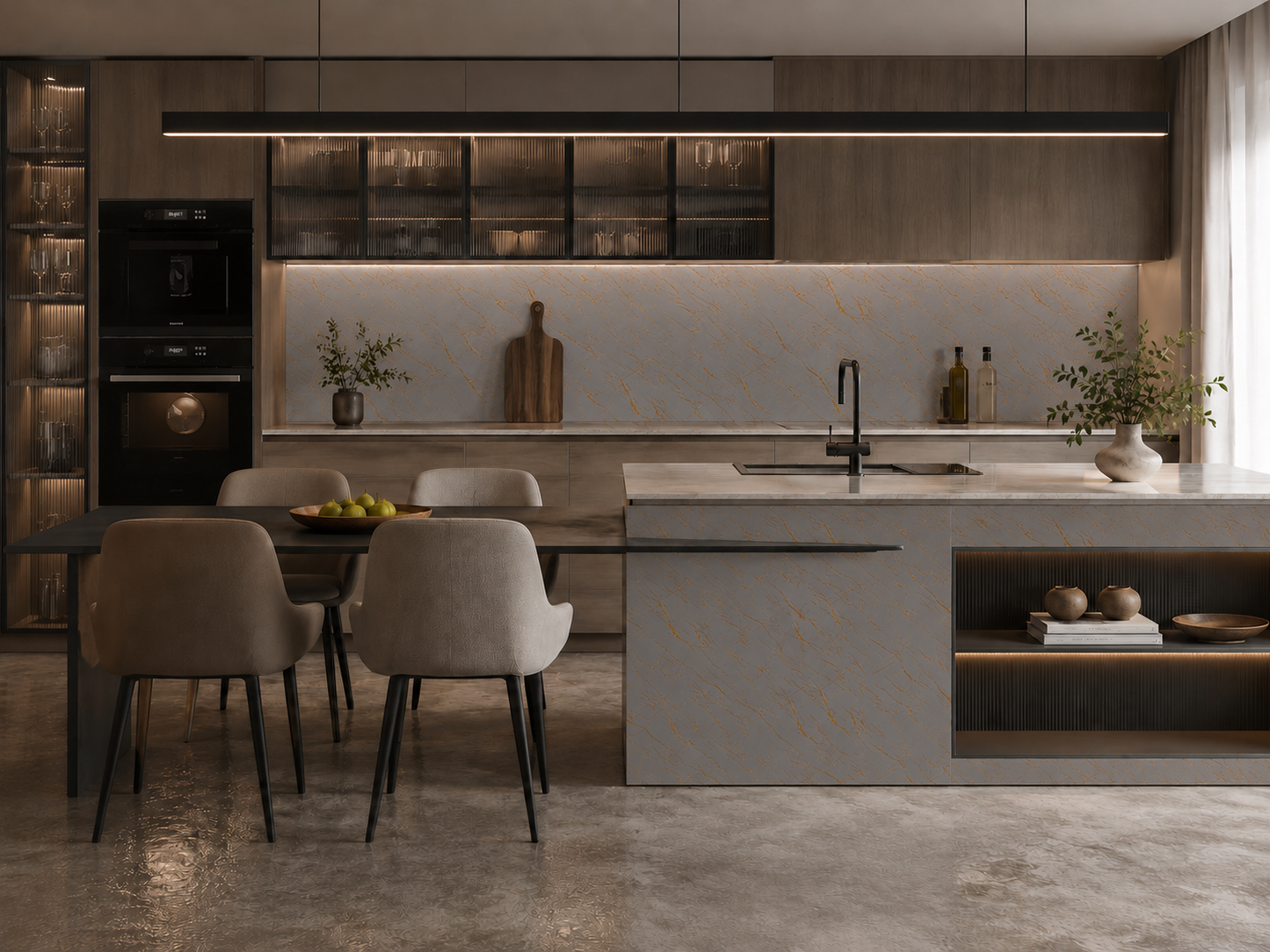 Warm Greige Marble PVC Wall Panel