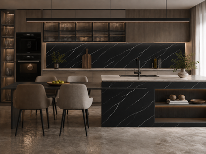 Nero Marquina Black & White Marble PVC Wall Panel
