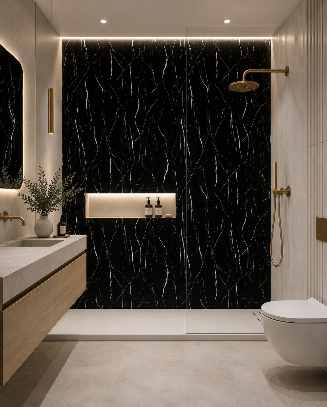 Nero Black Marble PVC Wall Panel
