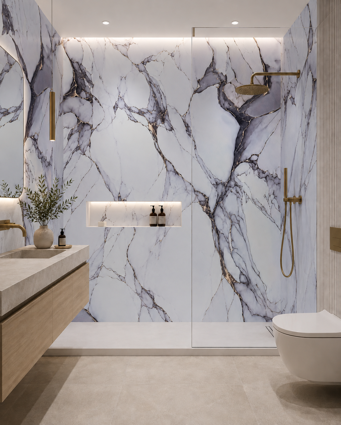 Amethyst Purple Marble PVC Wall Panel