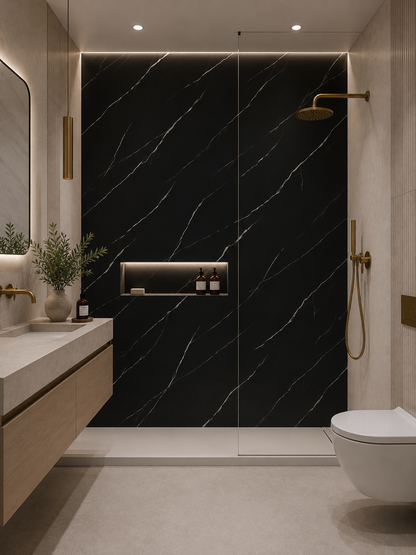 Nero Marquina Black & White Marble PVC Wall Panel