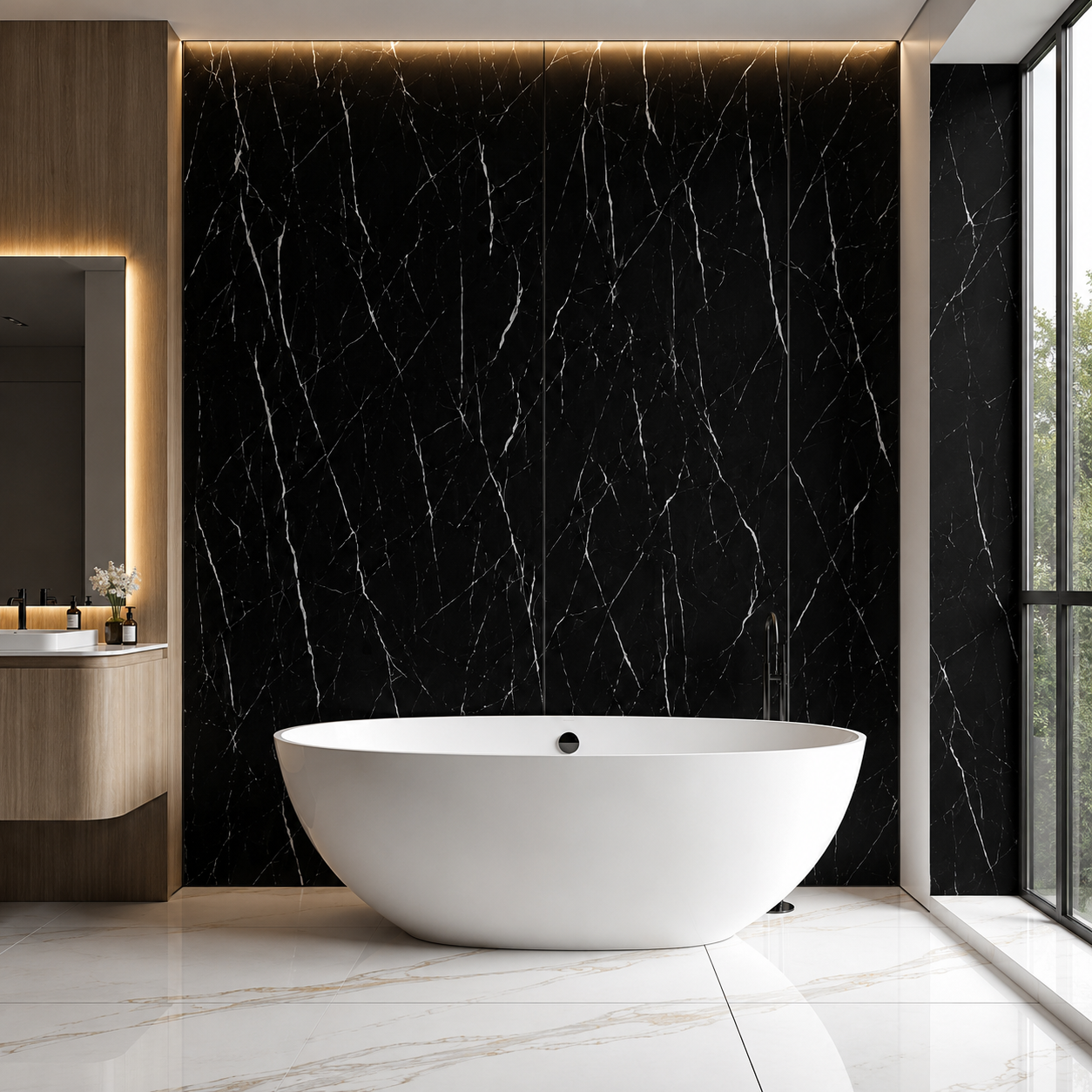 Nero Black Marble PVC Wall Panel