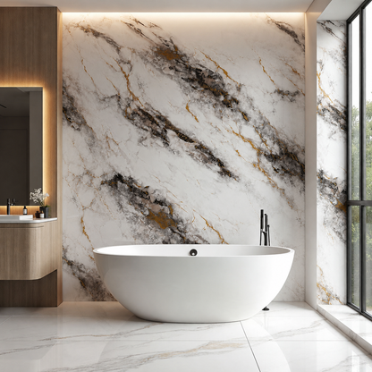 Brown & Gold  Marble PVC Wall Panel
