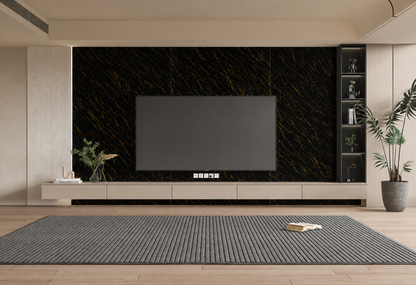 Black & Gold Fleck Marble PVC Wall Panel