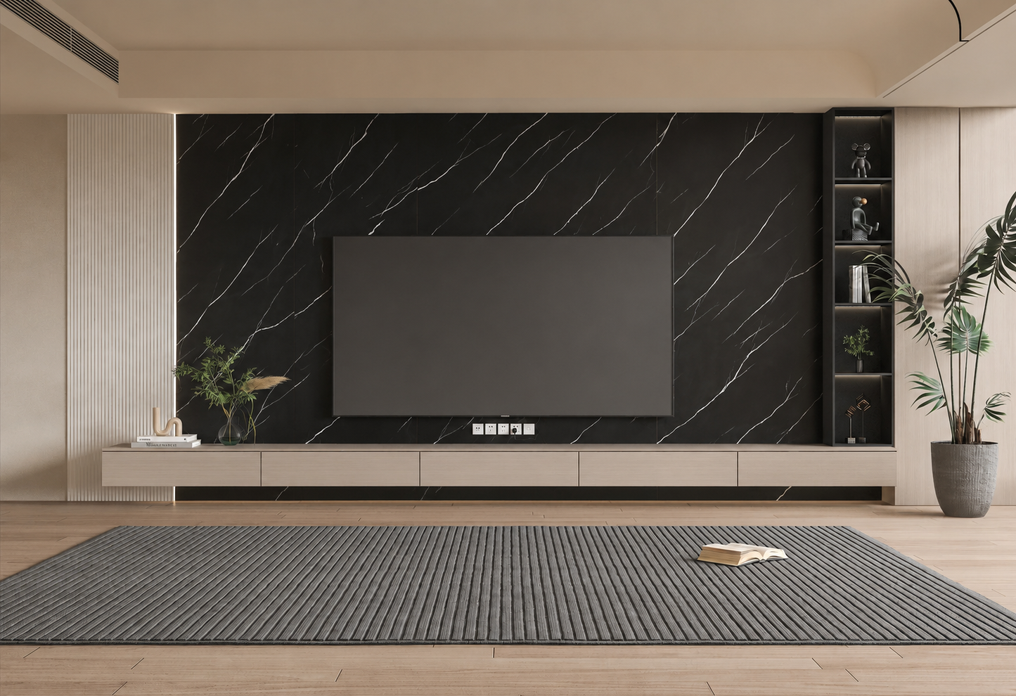 Nero Marquina Black & White Marble PVC Wall Panel