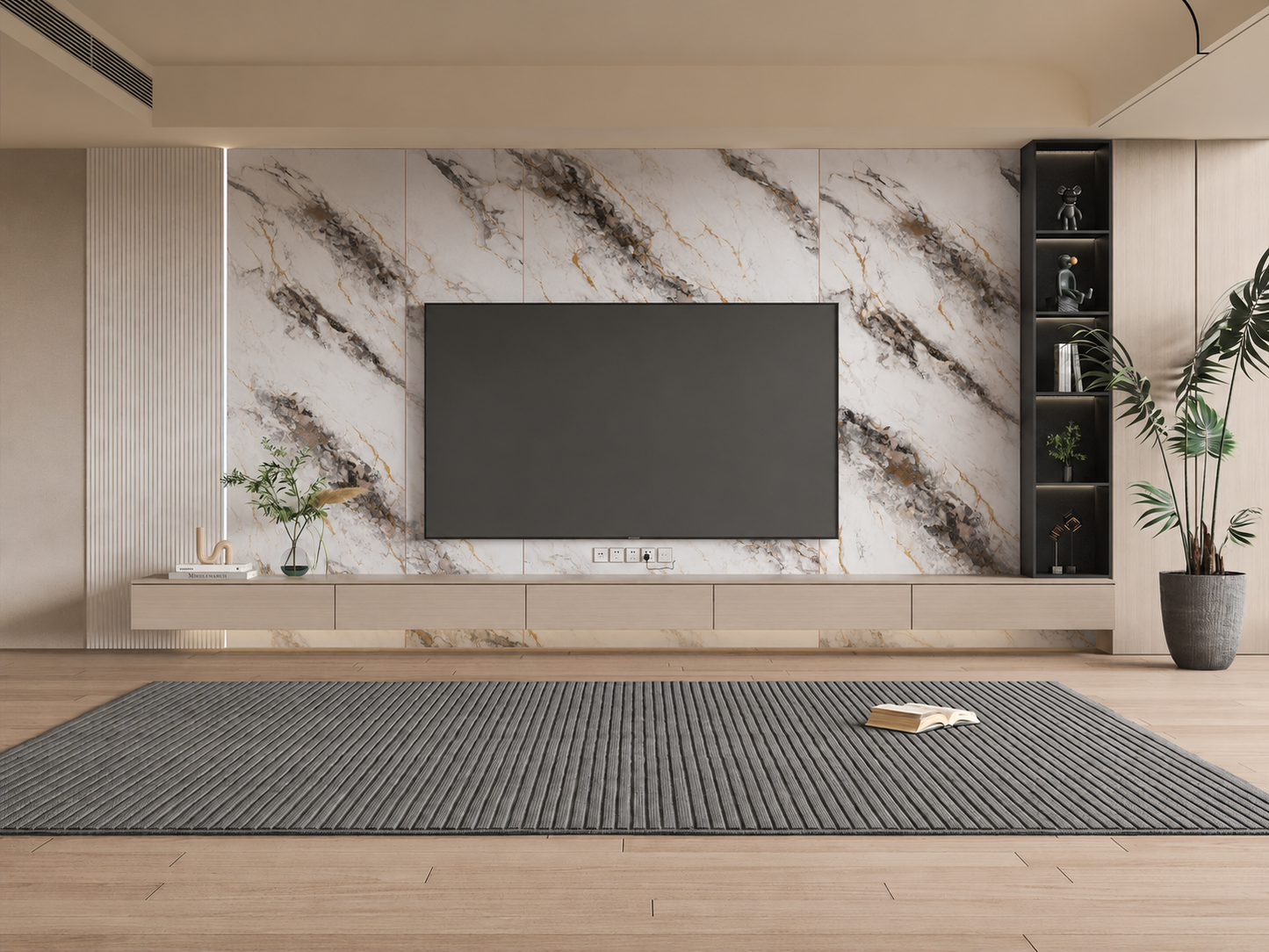 Brown & Gold  Marble PVC Wall Panel